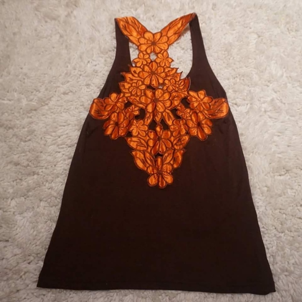Tank Top with Flora Detail on Back